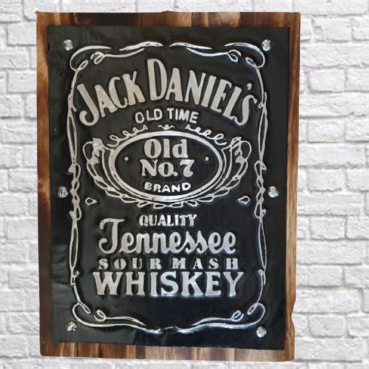 Wood and tin art jack daniels old no7 brand